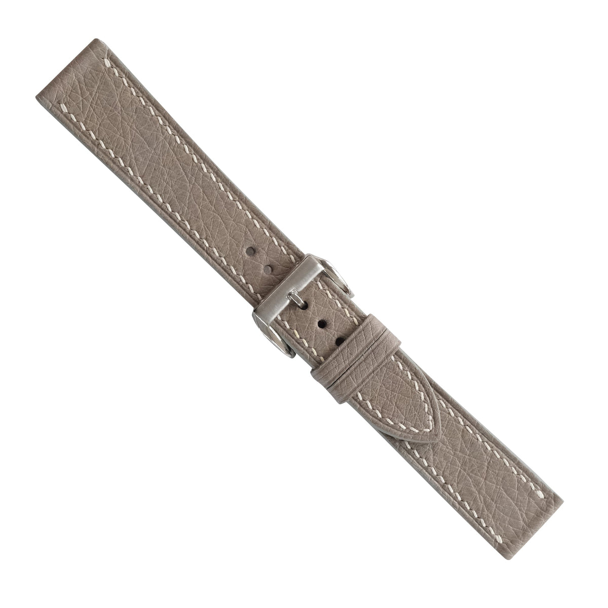Taupe Ostrich Leather Watch Strap - Handmade