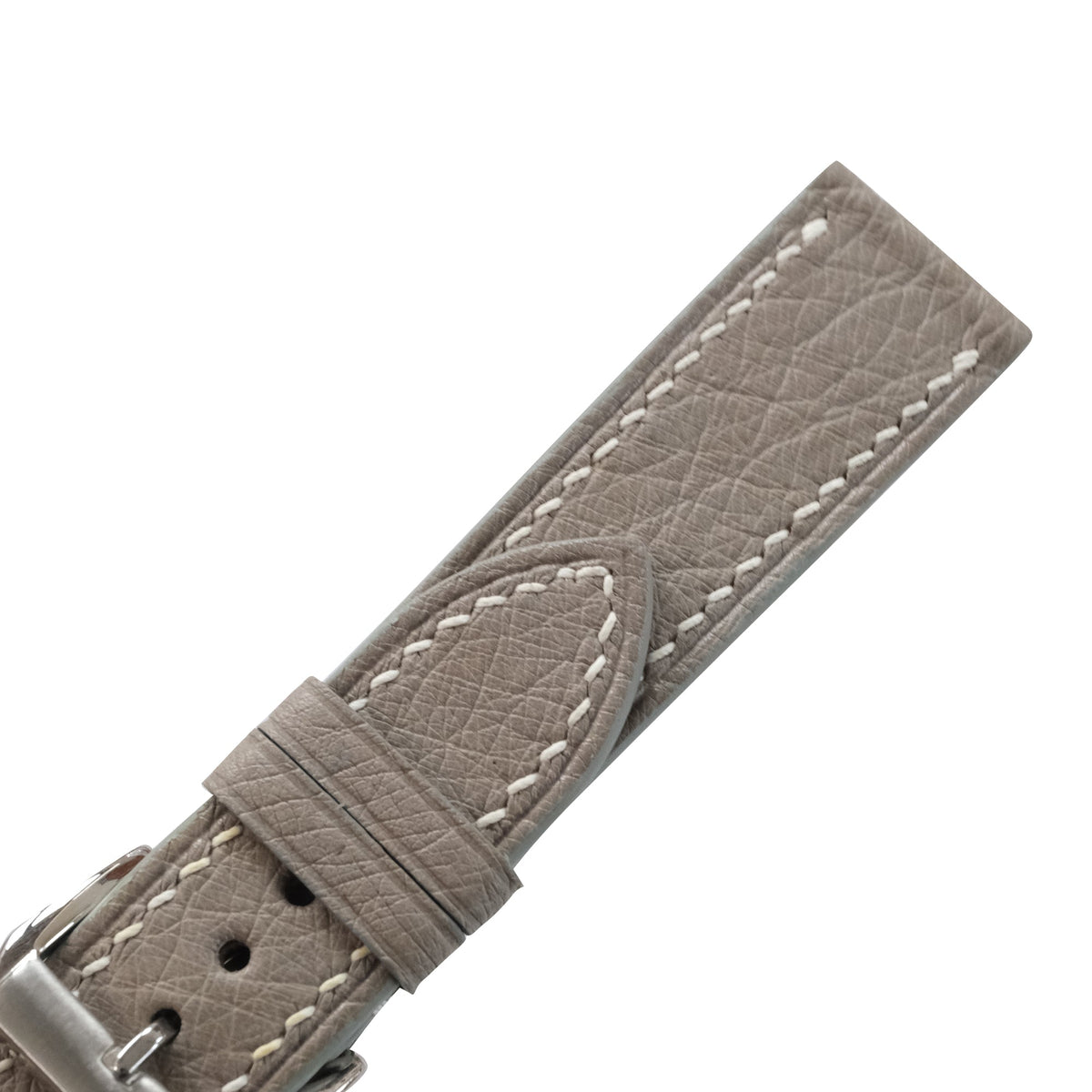 Taupe Ostrich Leather Watch Strap - Handmade