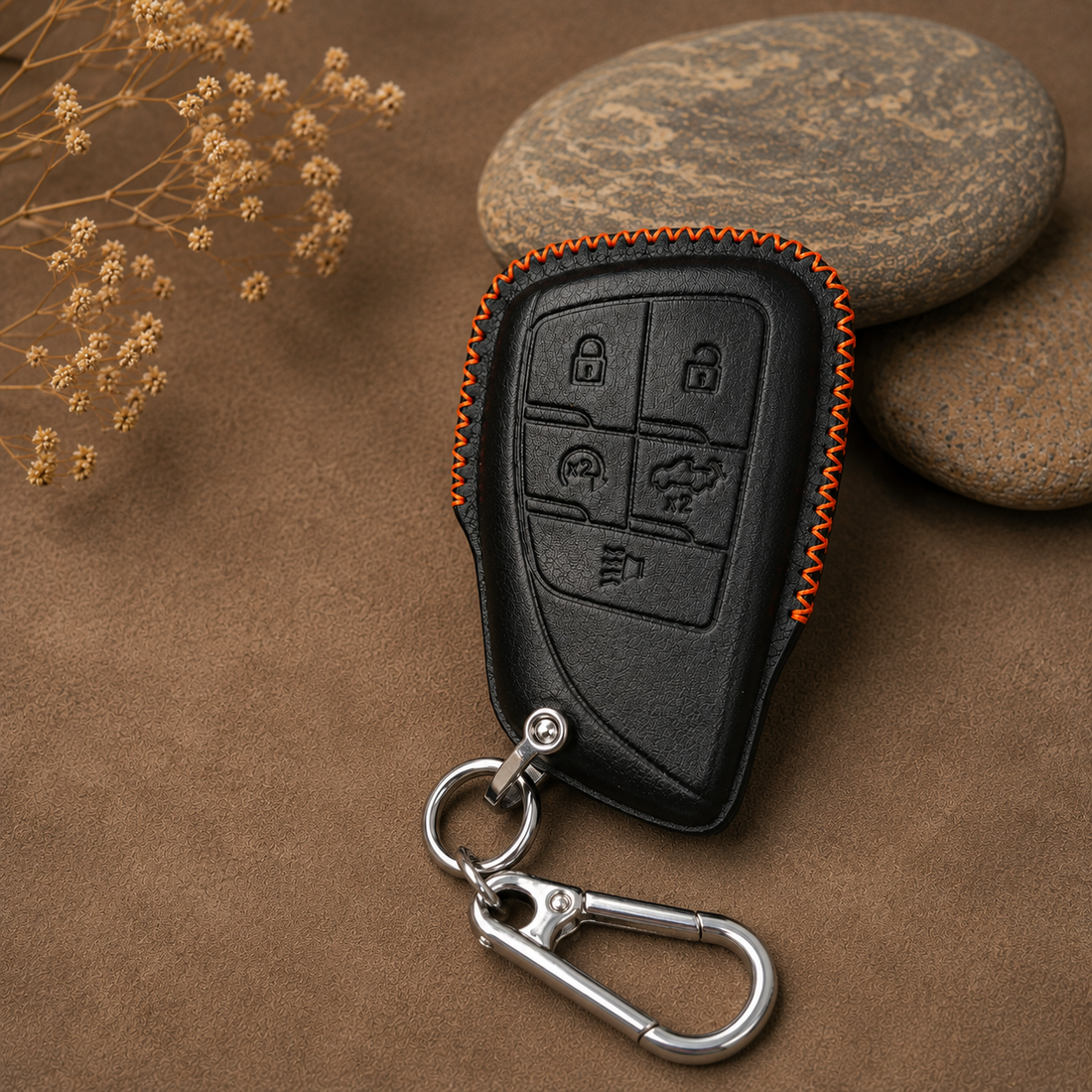 Custom Leather Key Fob Cover Compatible with GMC Sierra, Yukon and AT4