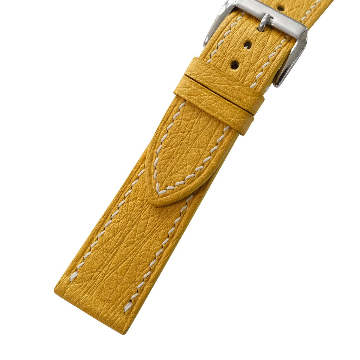 Golden Yellow Ostrich Leather Watch Strap - Handmade