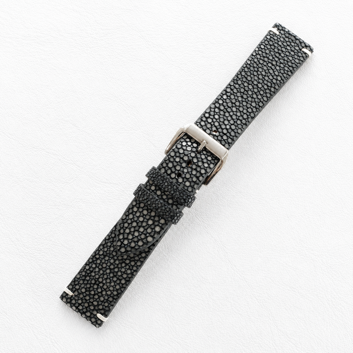 Gray Stingray Leather Watch Strap - Handmade