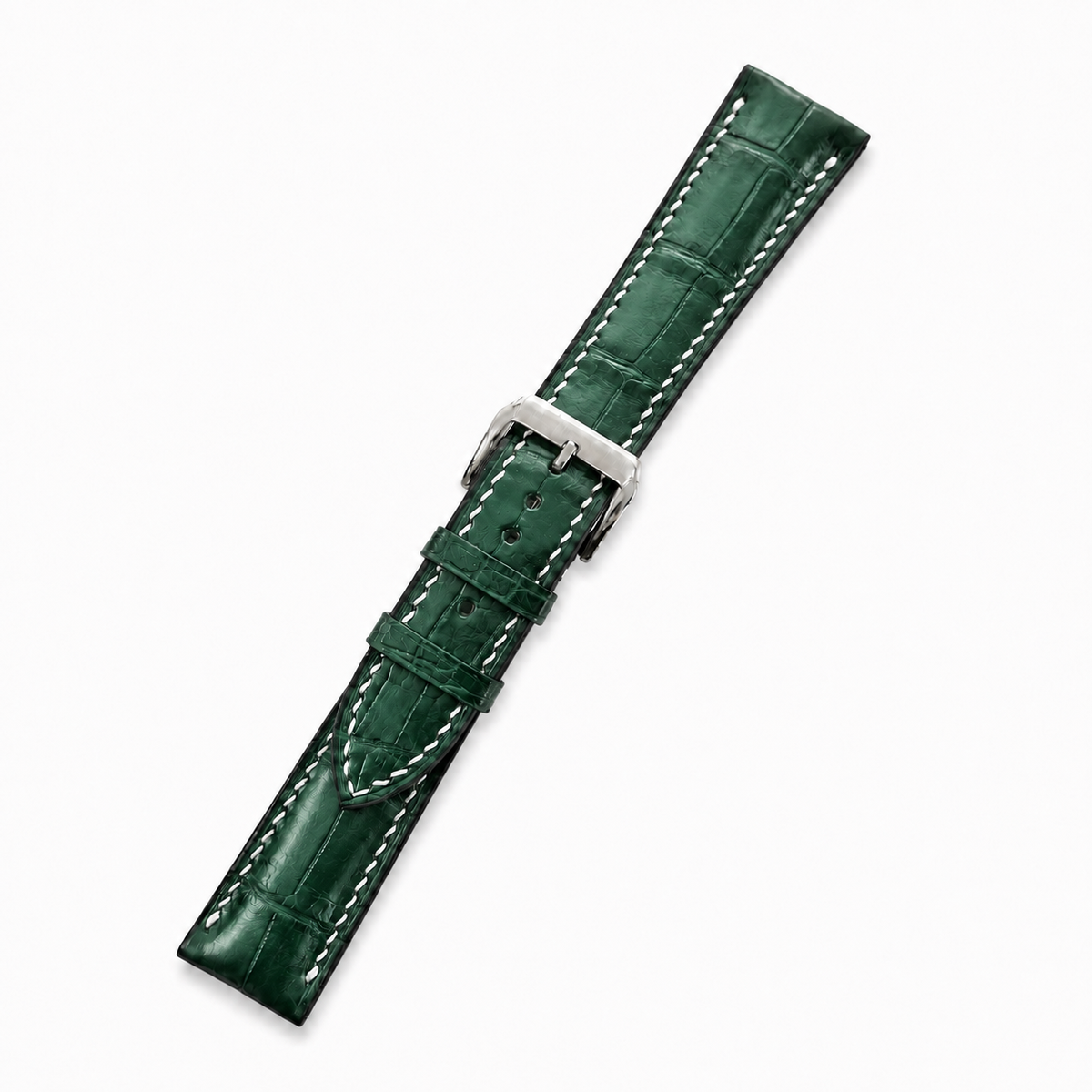 Green Alligator Leather Watch Strap - Handmade