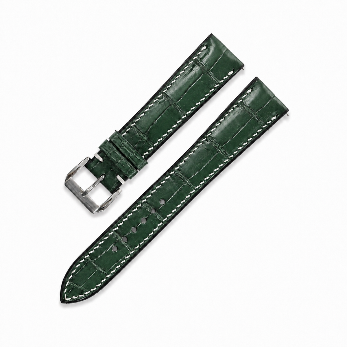 Green Alligator Leather Watch Strap - Handmade