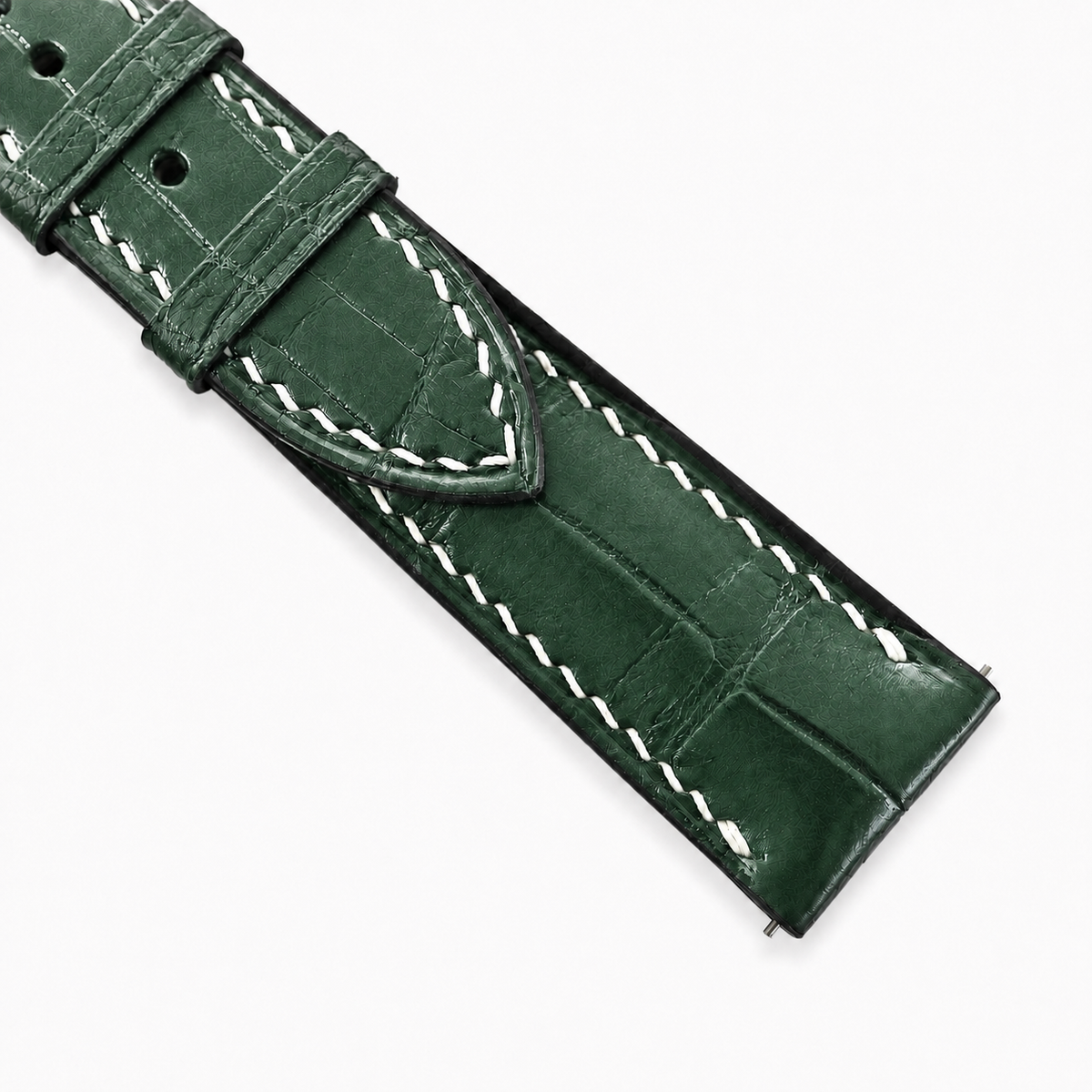 Green Alligator Leather Watch Strap - Handmade