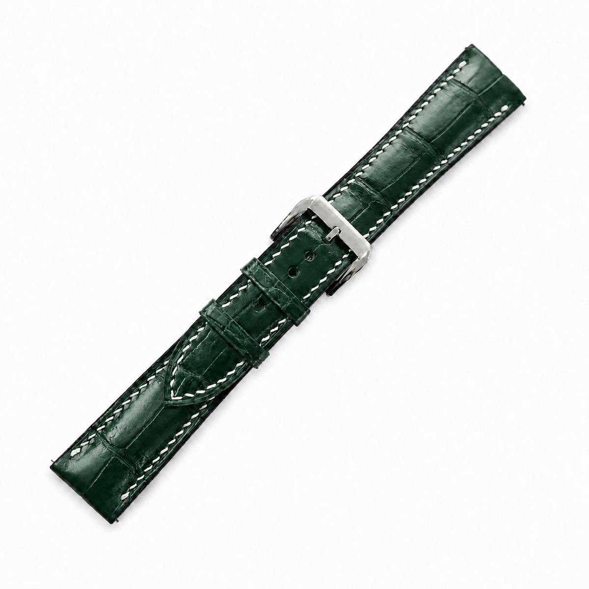 Green Alligator Leather Watch Strap - Handmade