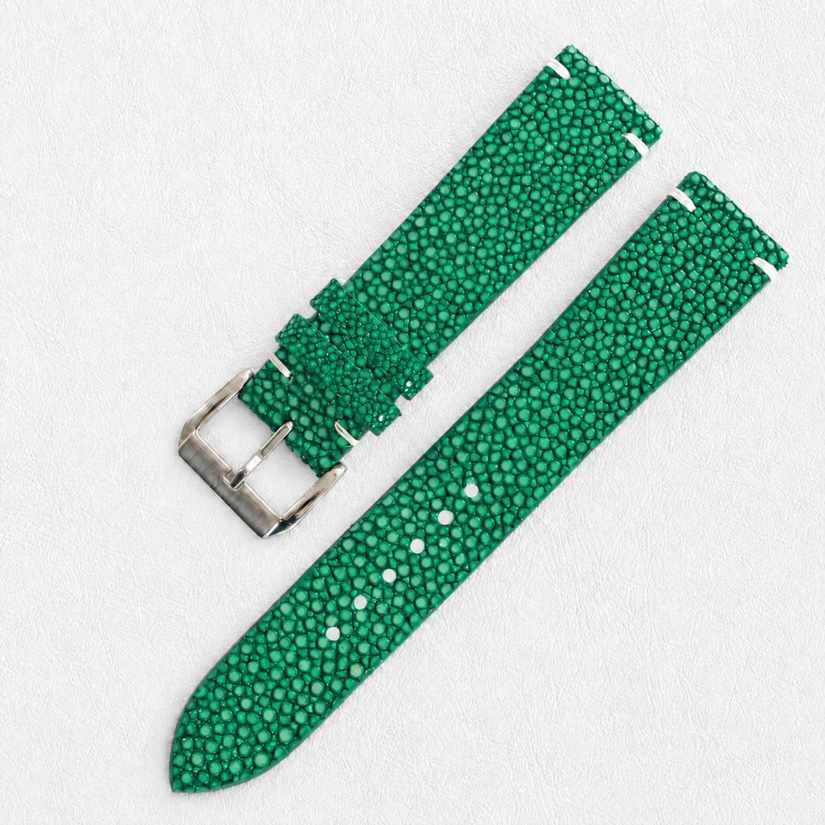 Green Stingray Leather Watch Strap - Handmade