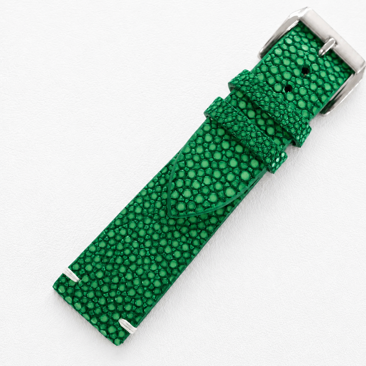 Green Stingray Leather Watch Strap - Handmade