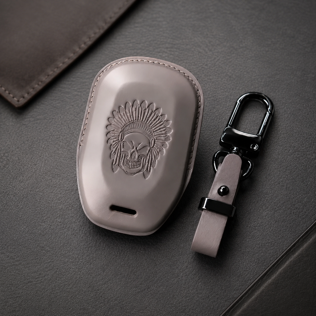 Custom Leather Key Fob Cover Compatible with Indian Scout