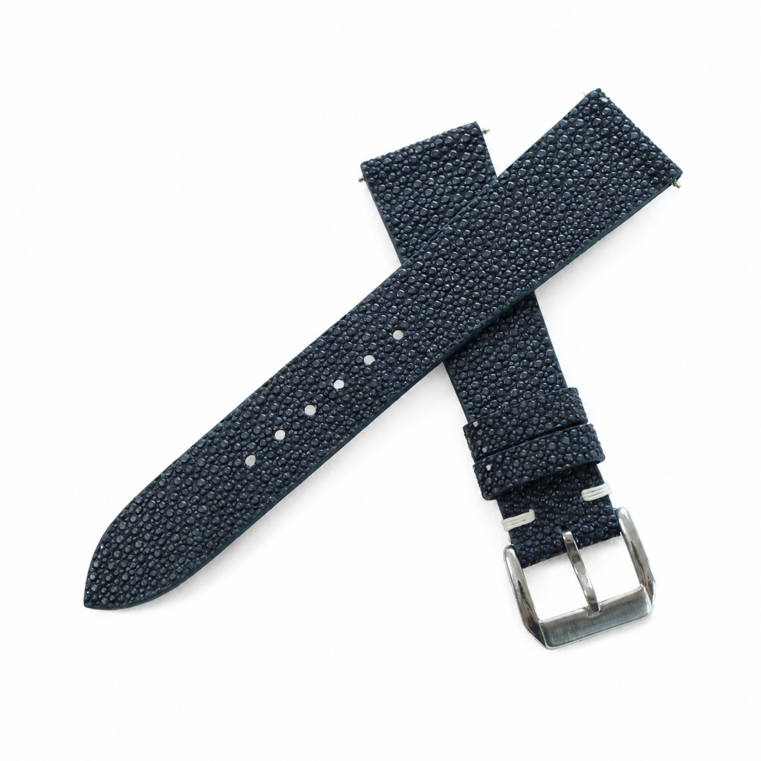 Midnight Navy Stingray Leather Watch Strap - Handmade