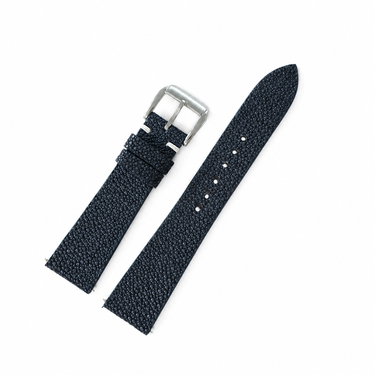 Midnight Navy Stingray Leather Watch Strap - Handmade