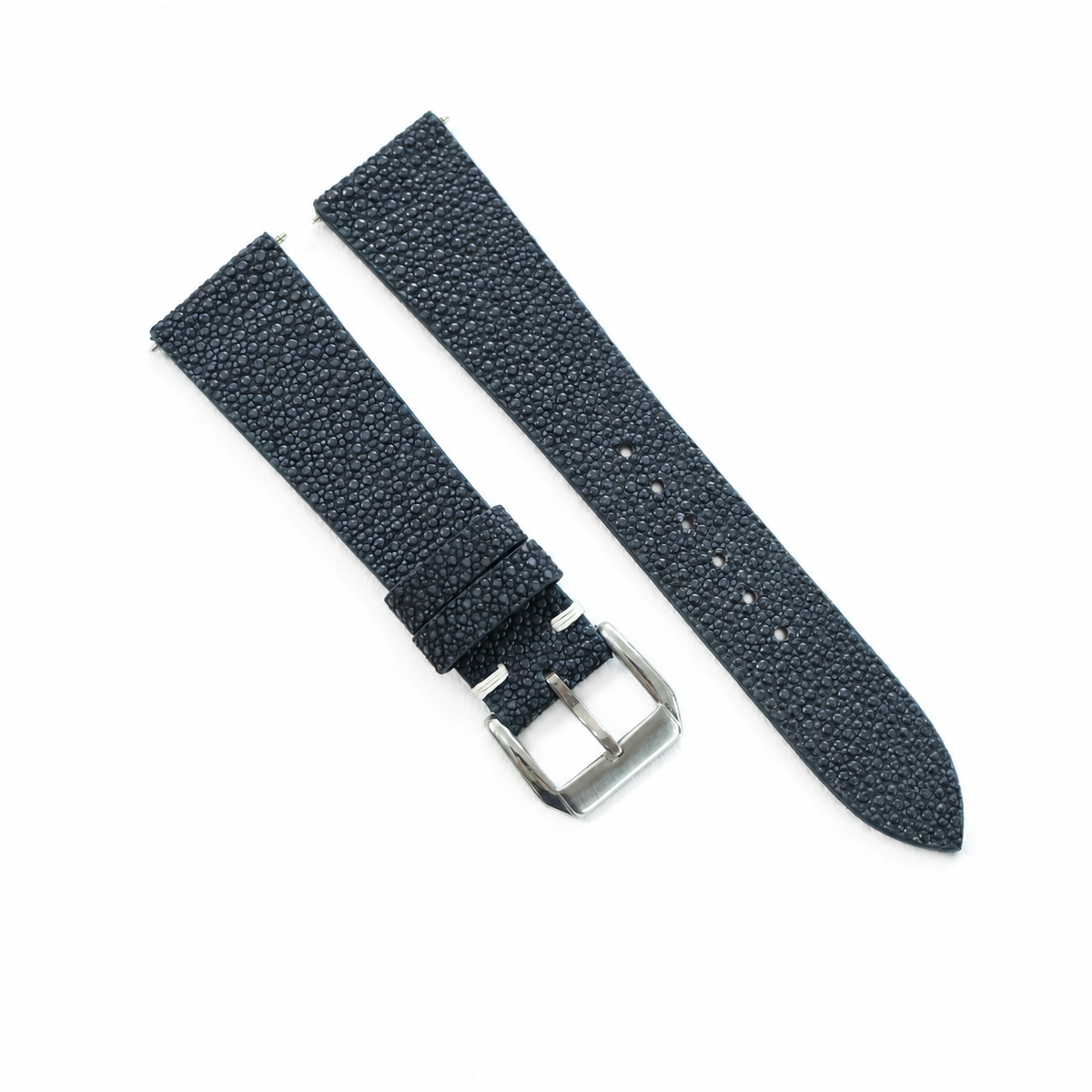 Midnight Navy Stingray Leather Watch Strap - Handmade