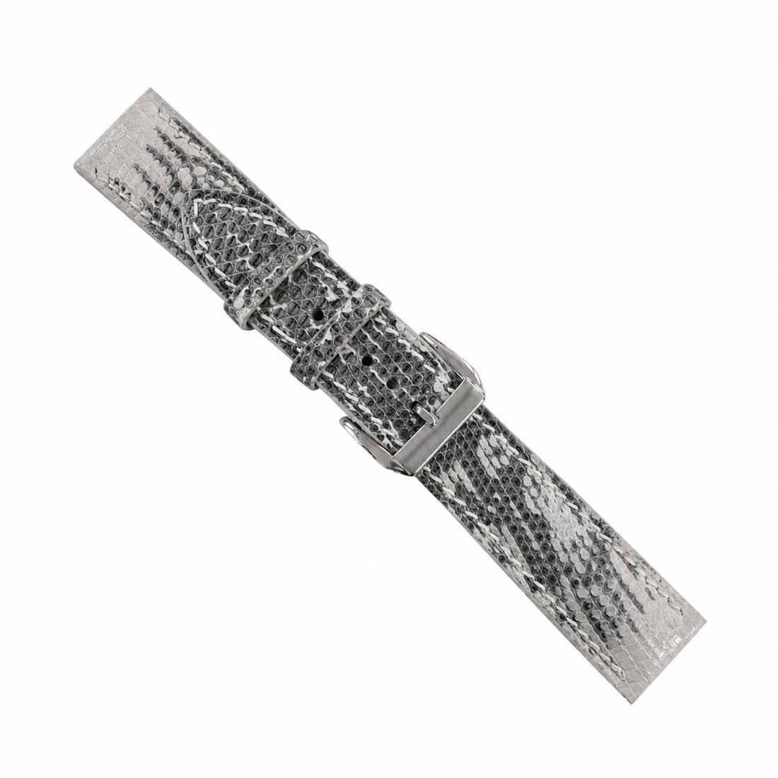 Natural Wild Gray Lizard Leather Watch Strap - Handmade
