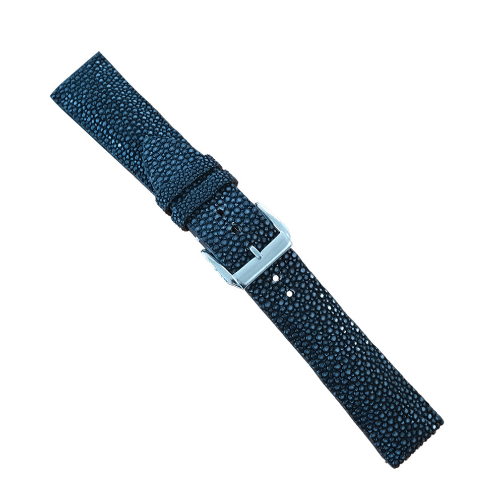 Navy Stingray Leather Watch Strap - Handmade