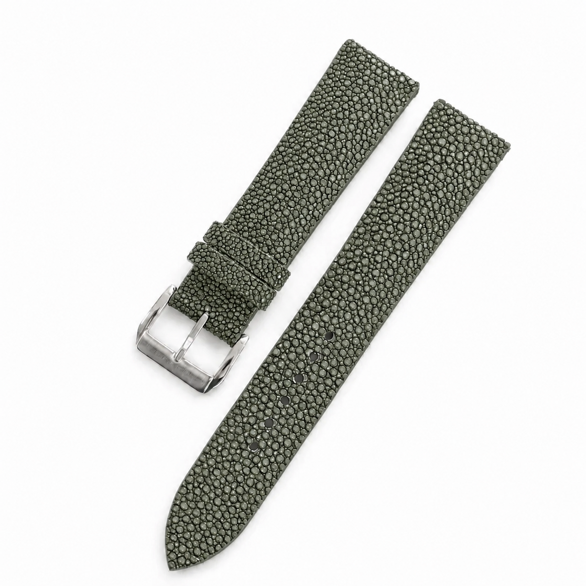Olive Stingray Leather Watch Strap - Handmade