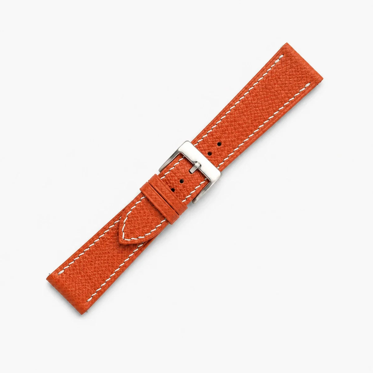 Burnt Orange Epsom Leather Watch Strap - Handmade