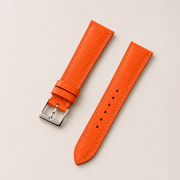 Orange Epsom Leather Watch Strap - Handmade Quick Release Band