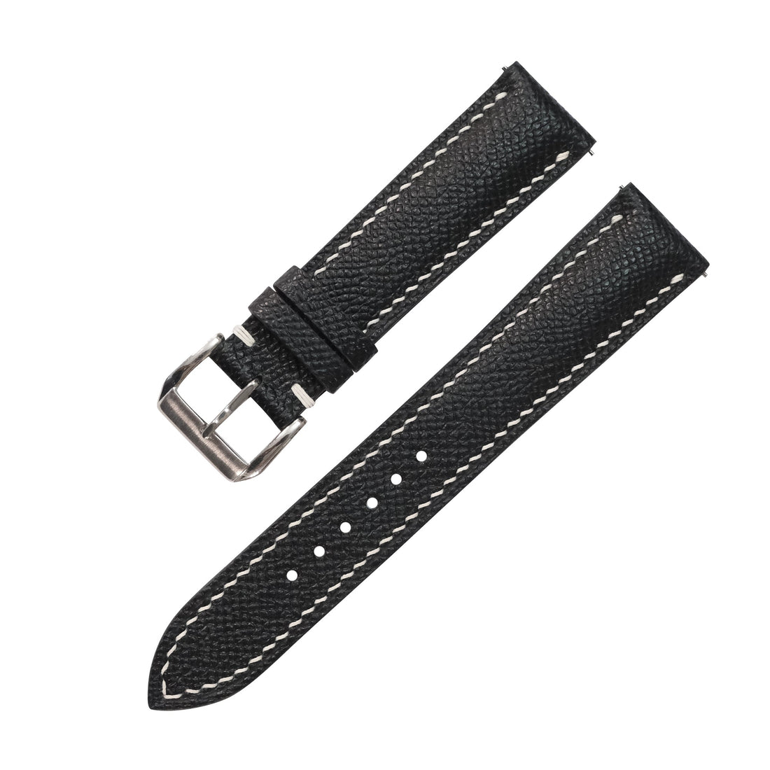 Black Epsom Leather Watch Strap - Handmade