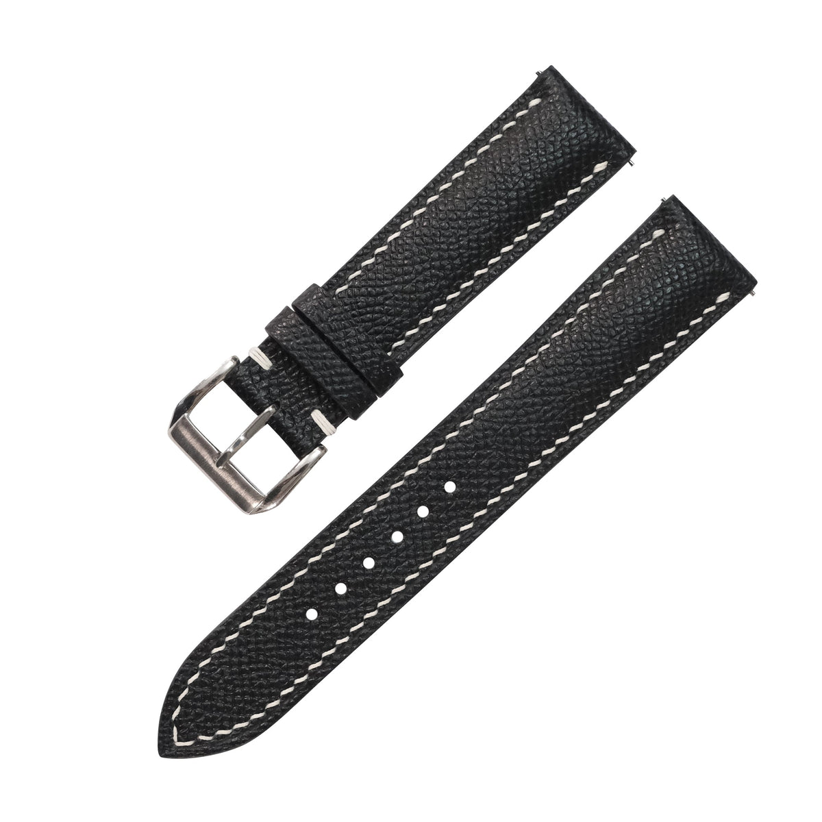 Black Epsom Leather Watch Strap - Handmade