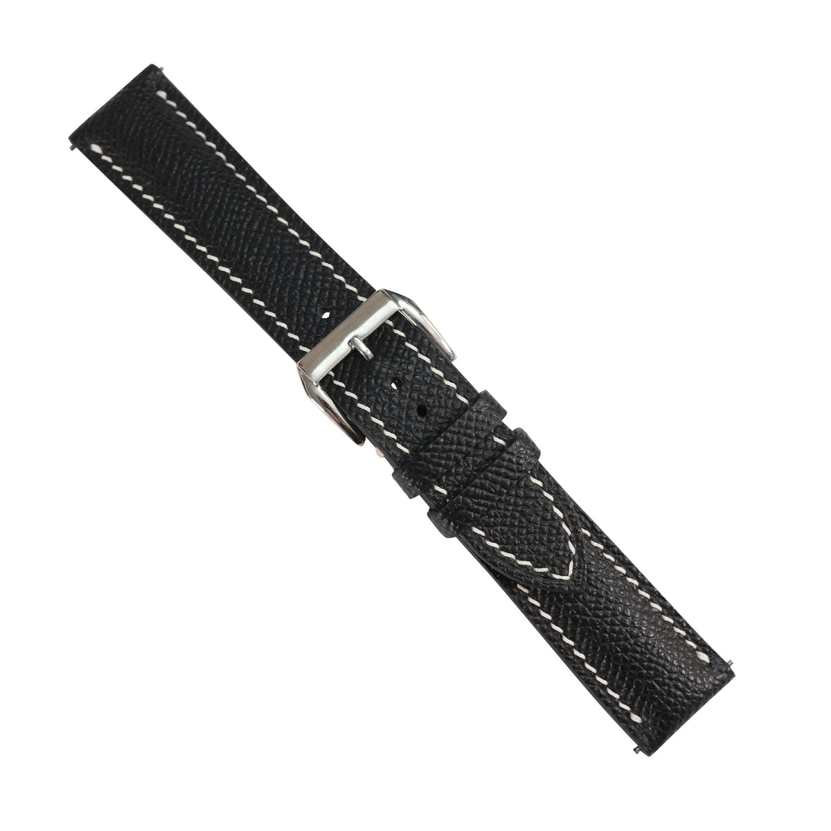 Black Epsom Leather Watch Strap - Handmade