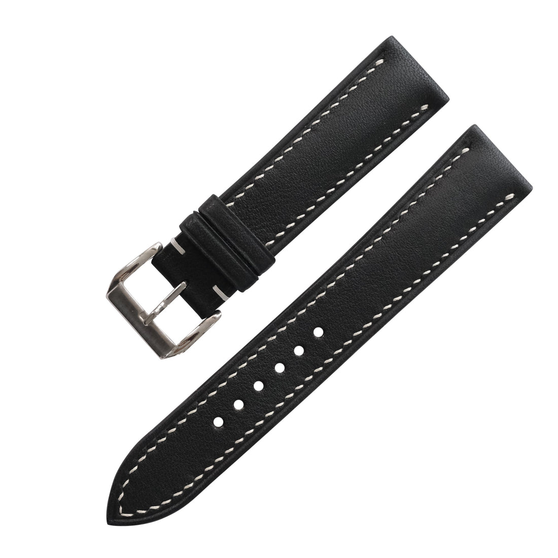 Black Swift Leather Watch Strap - Handmade