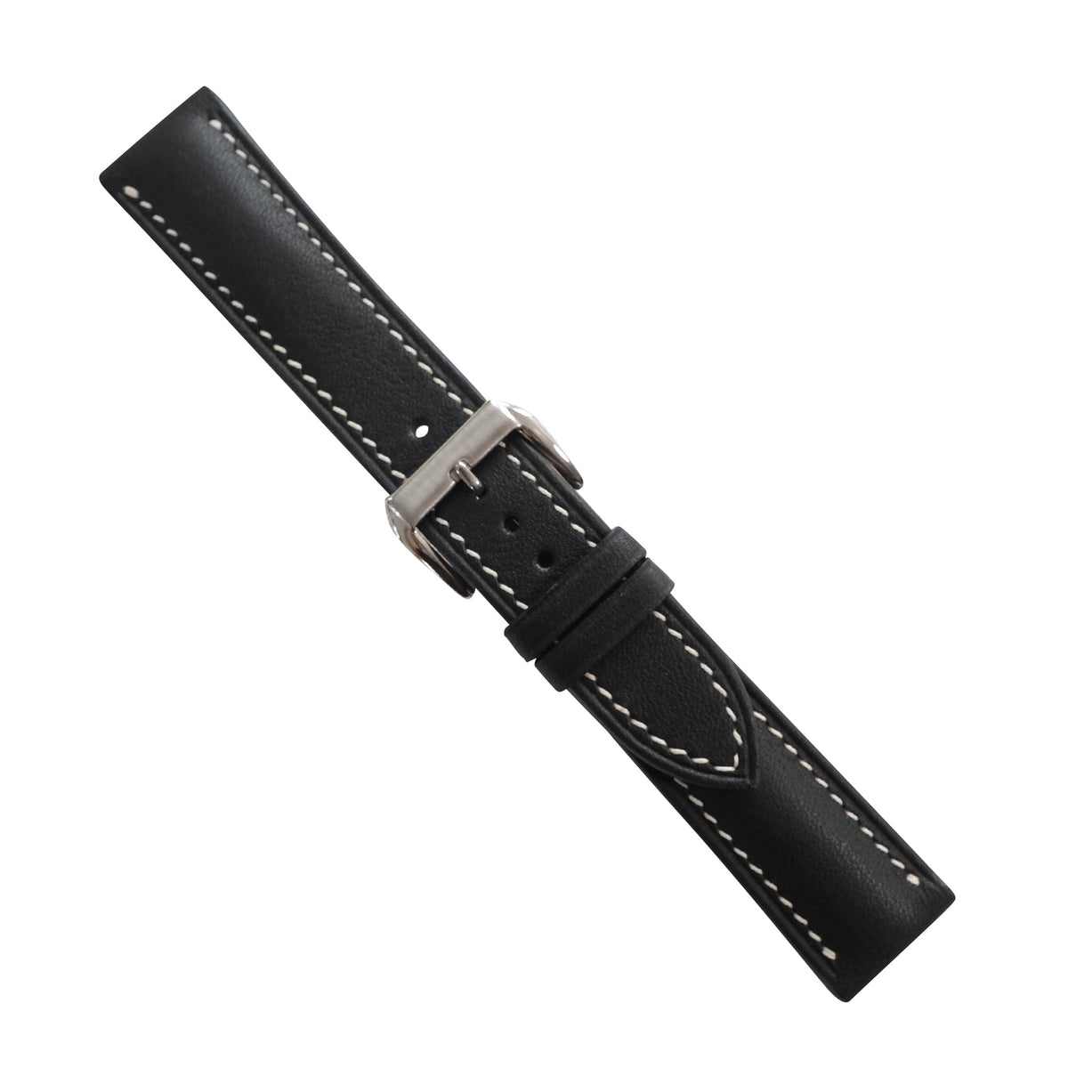 Black Swift Leather Watch Strap - Handmade