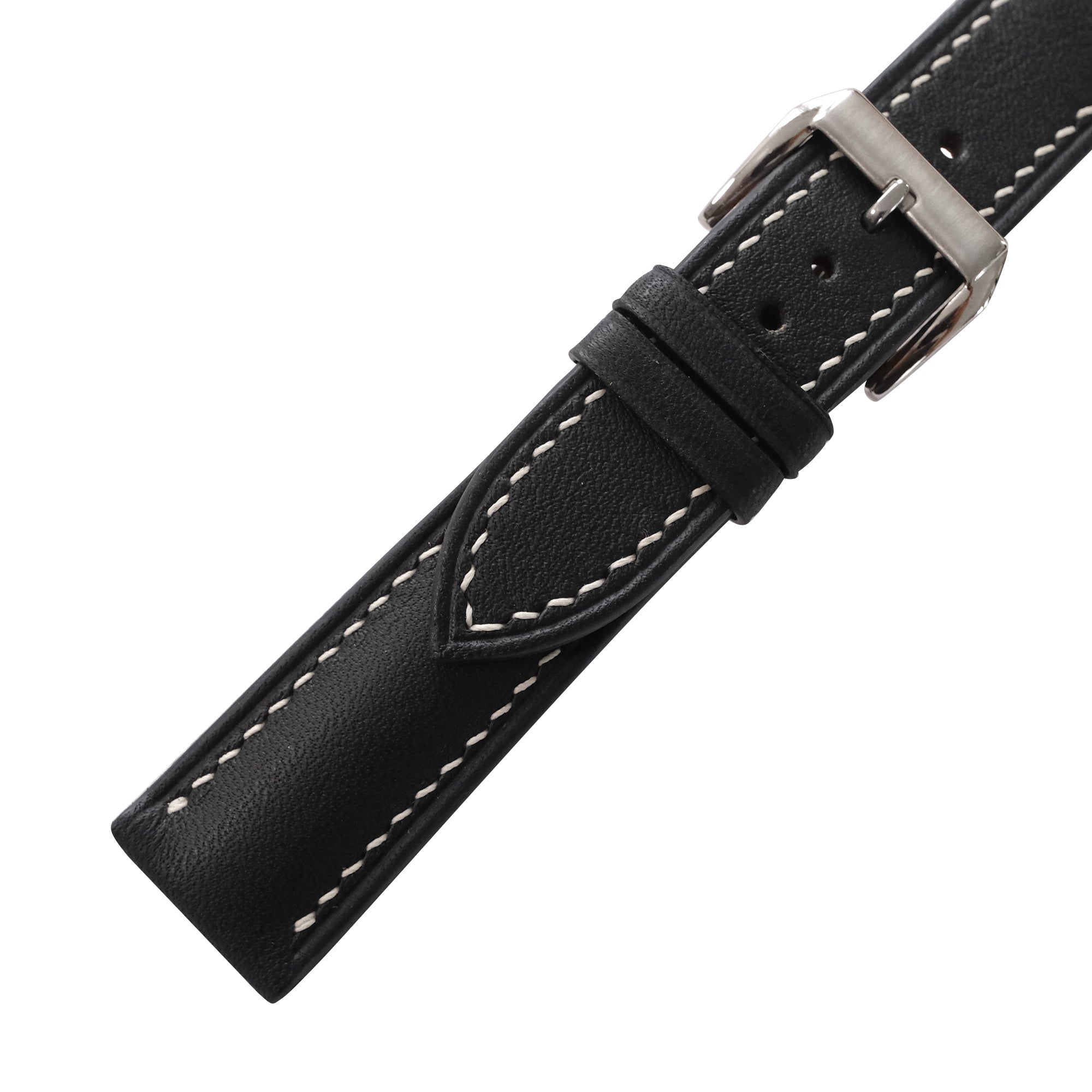 Black Swift Leather Watch Strap - Handmade Quick Release Band