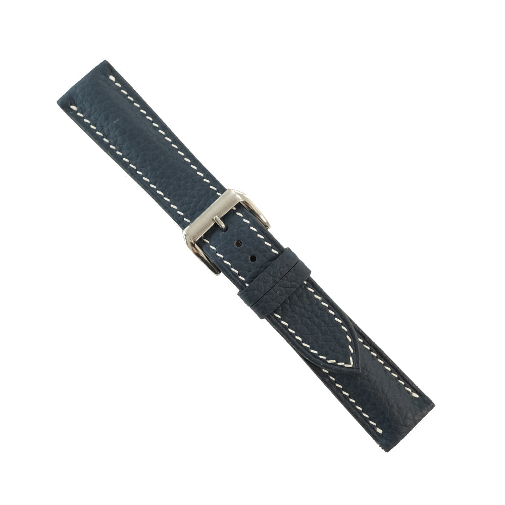 Black Togo Leather Watch Strap - Handmade