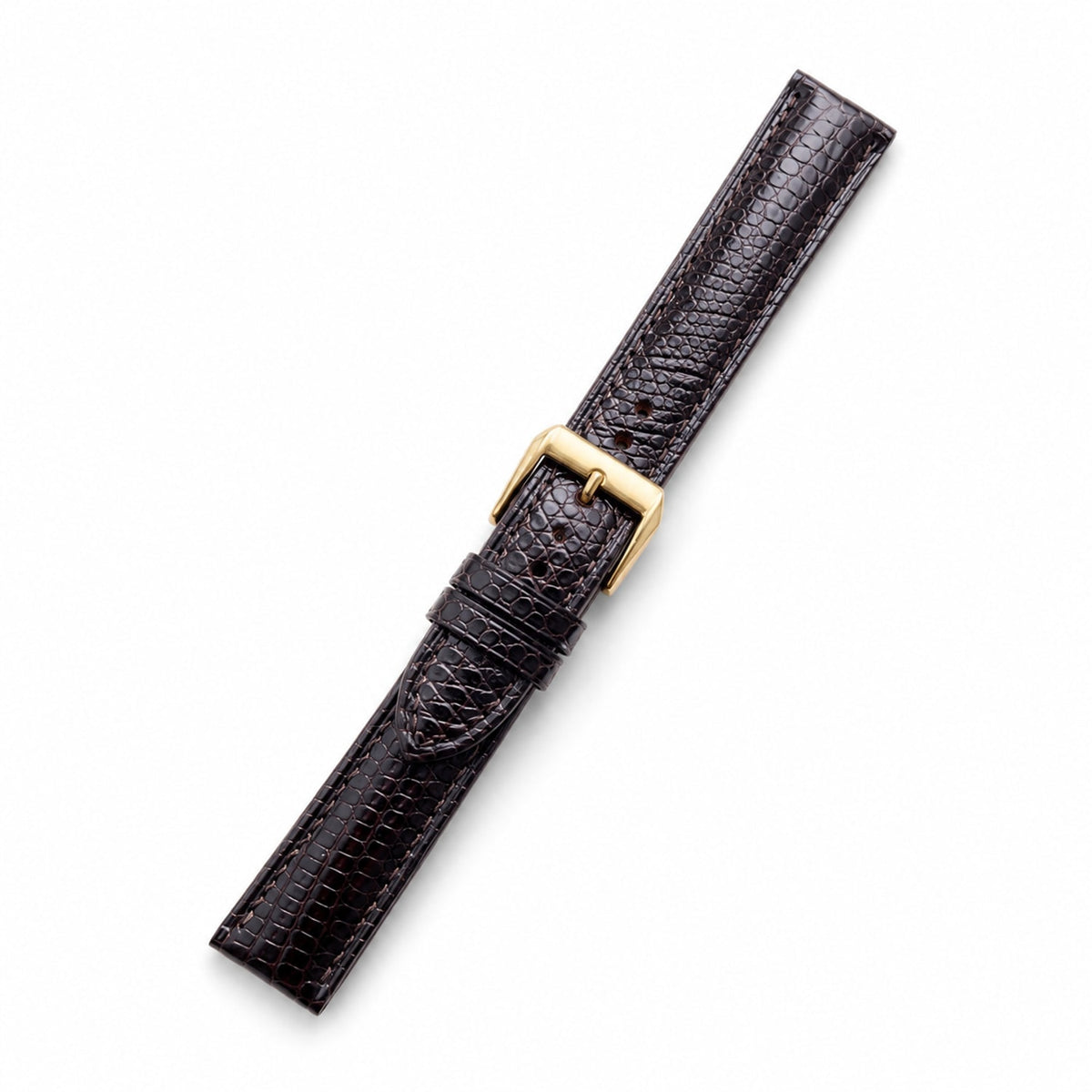 Dark Brown Lizard Leather Watch Strap - Handmade