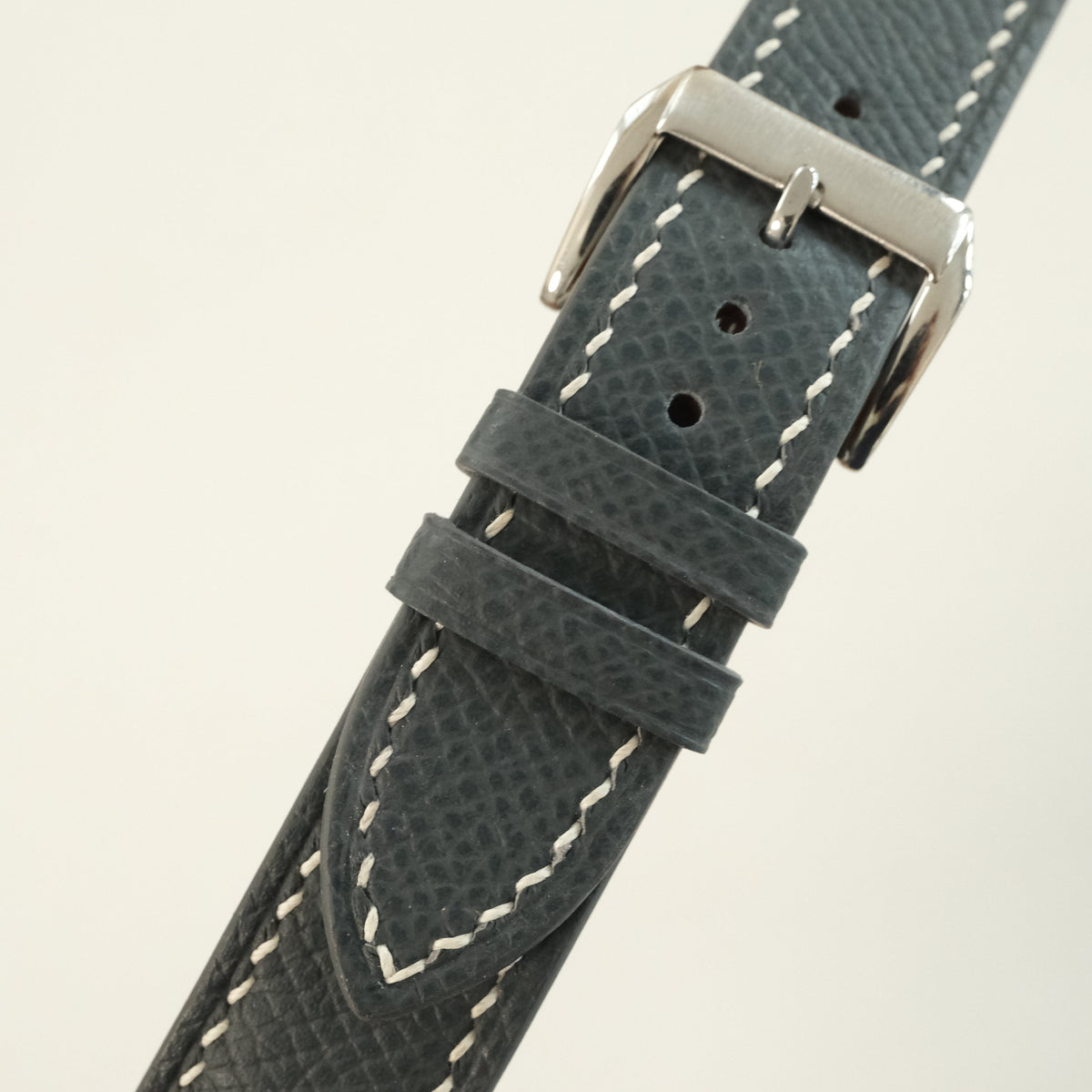 Dark Gray Epsom Leather Watch Strap - Handmade