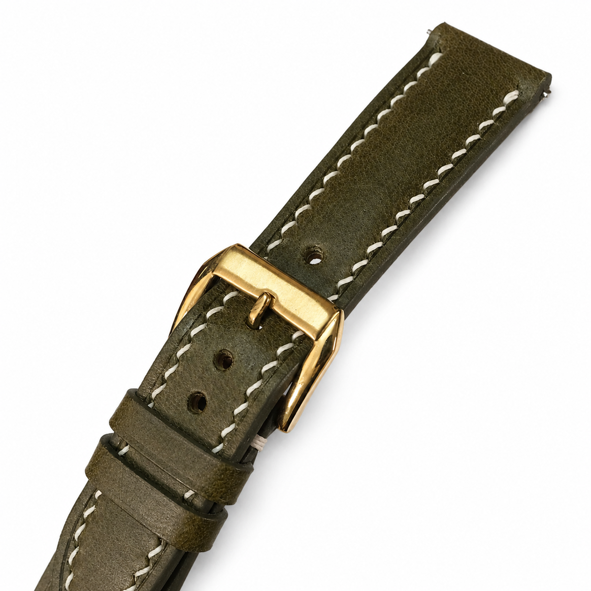 Deep Olive Green Swift Leather Watch Strap - Handmade