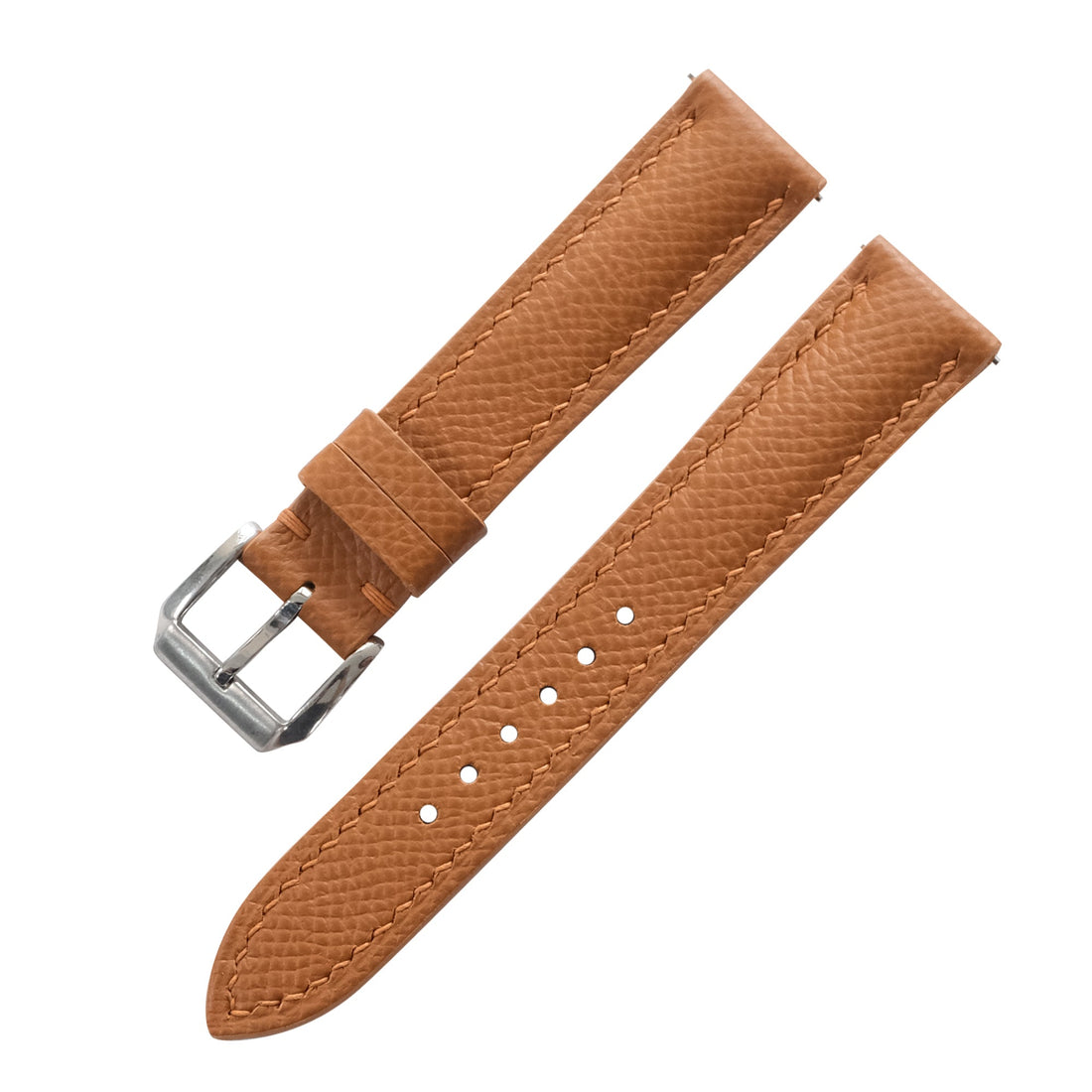 Golden Brown Epsom Leather Watch Strap - Handmade