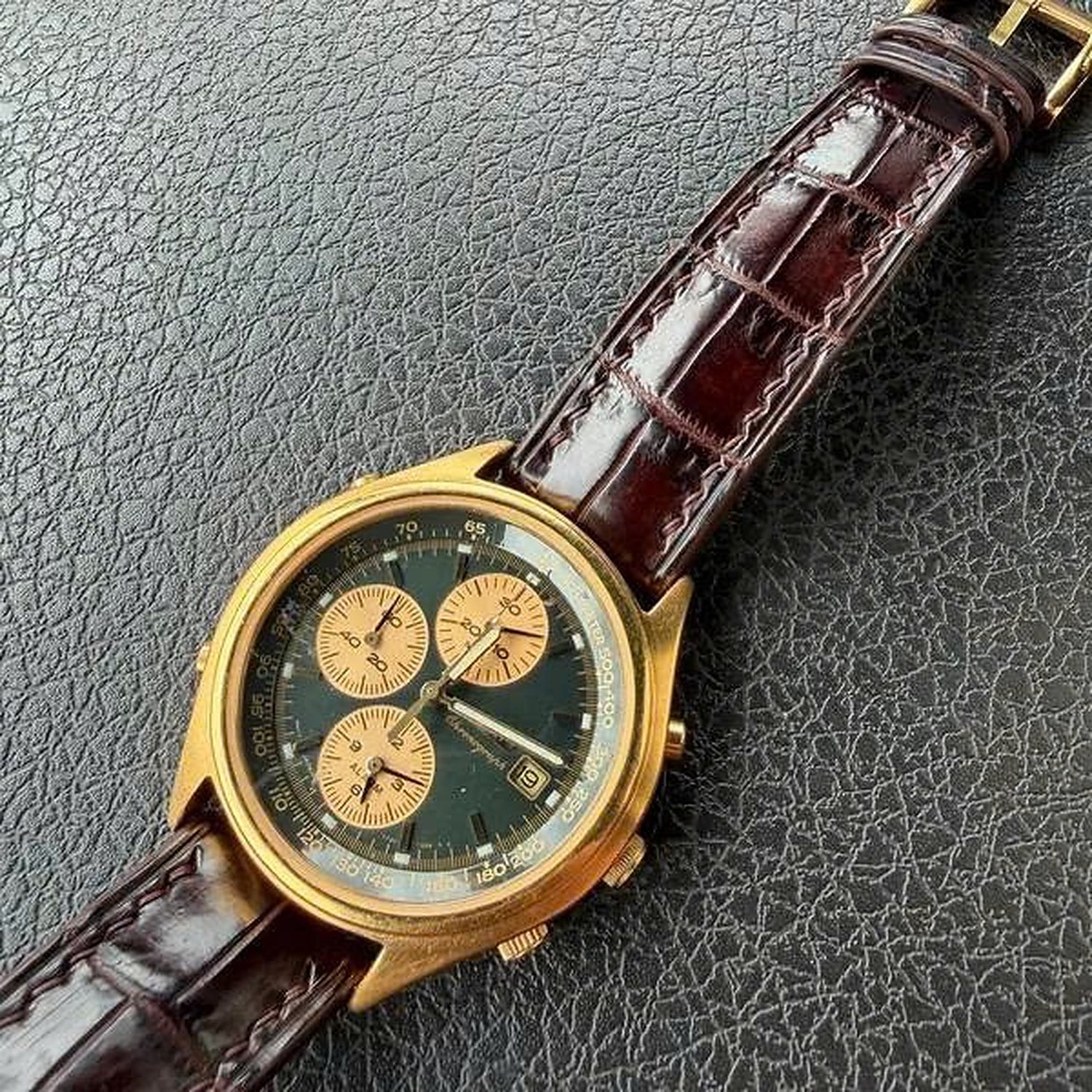 Mahogany Brown Alligator Leather Watch Strap - Handmade Quick Release Band