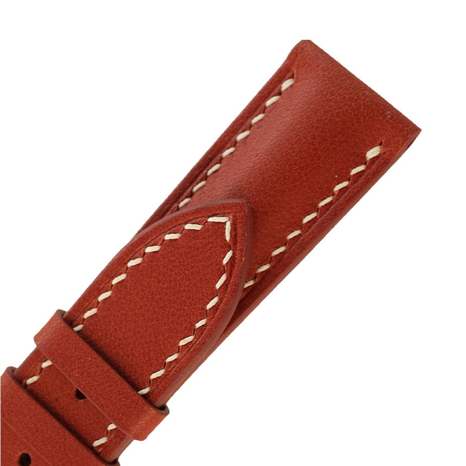 Scarlet Red Swift Leather Watch Strap - Handmade