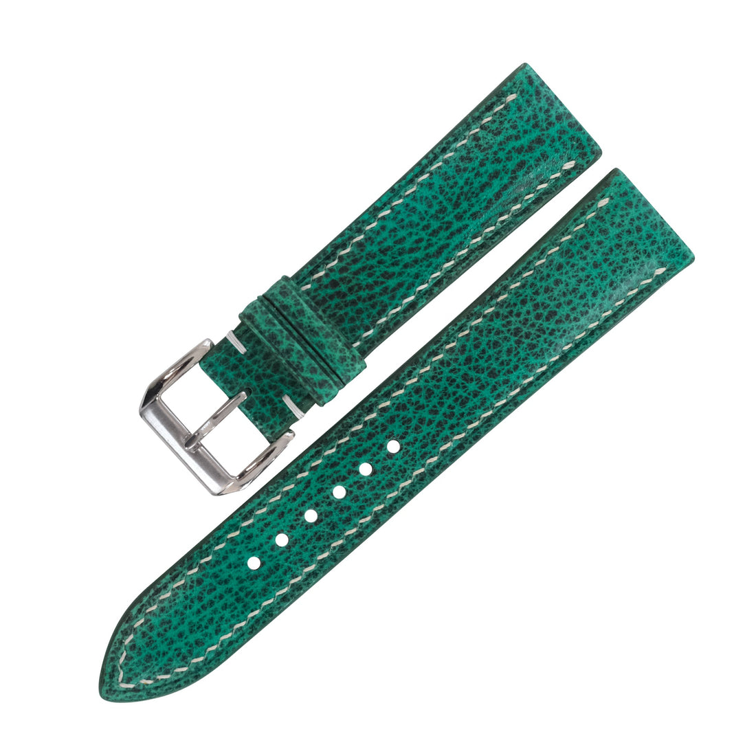 Emerald Green Patina Leather Watch Strap - Handmade