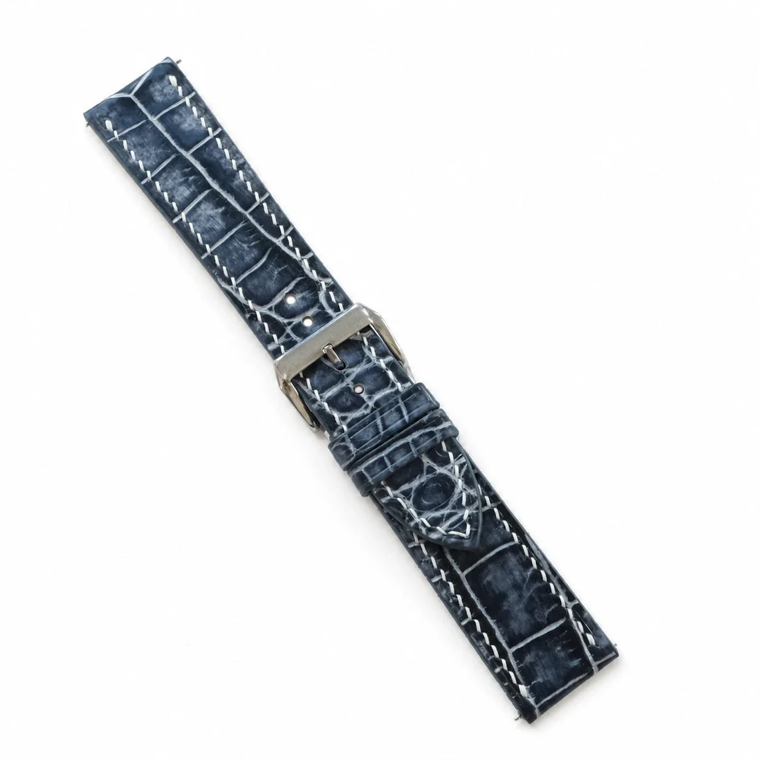 Gray Alligator Leather Watch Strap - Handmade
