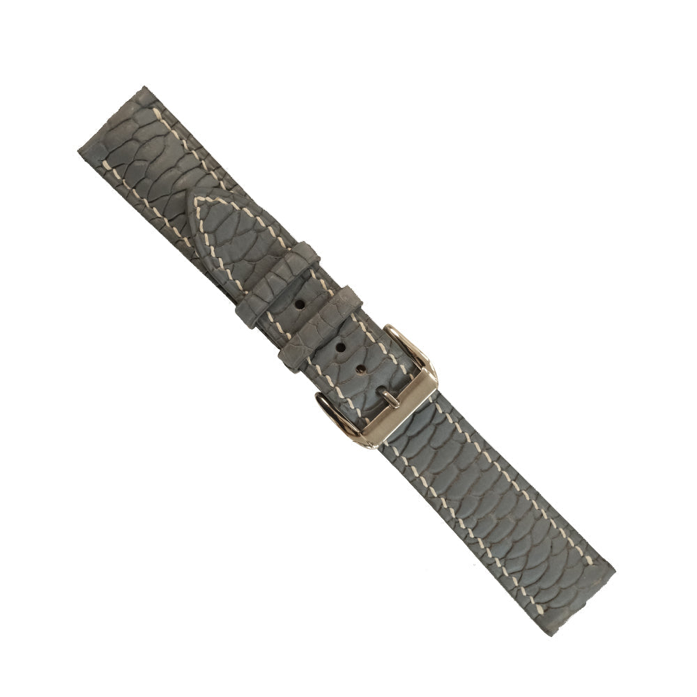 Gray Beaver Tail Leather Watch Strap - Handmade