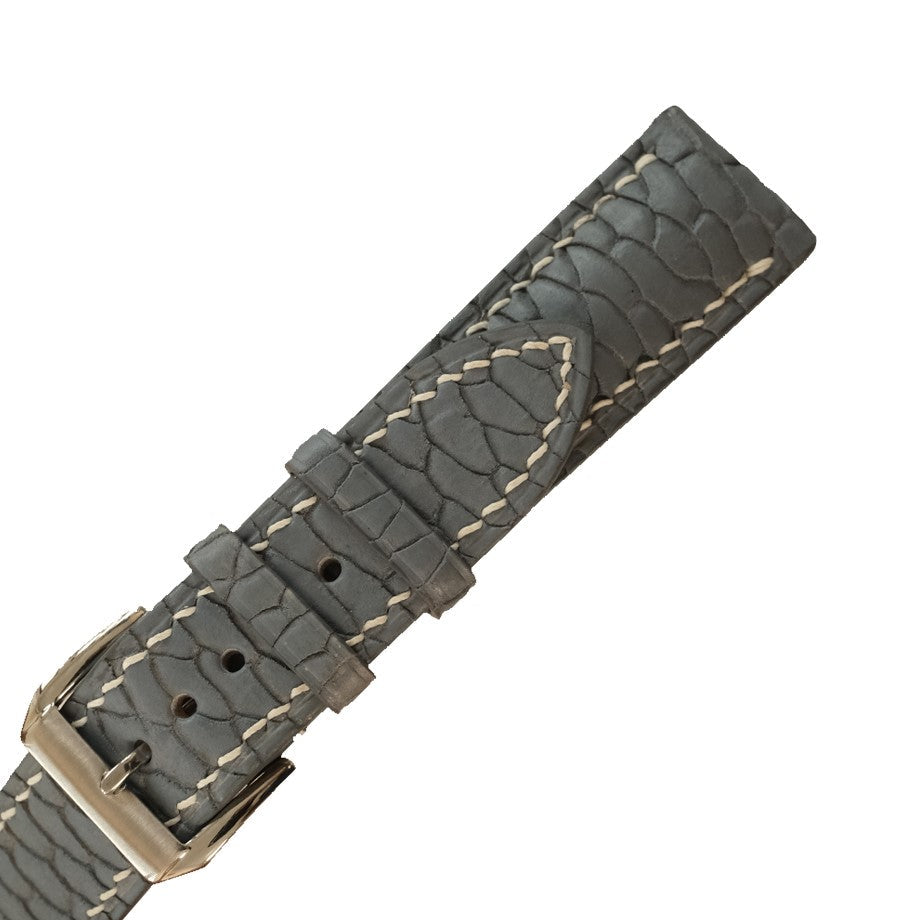 Gray Beaver Tail Leather Watch Strap - Handmade