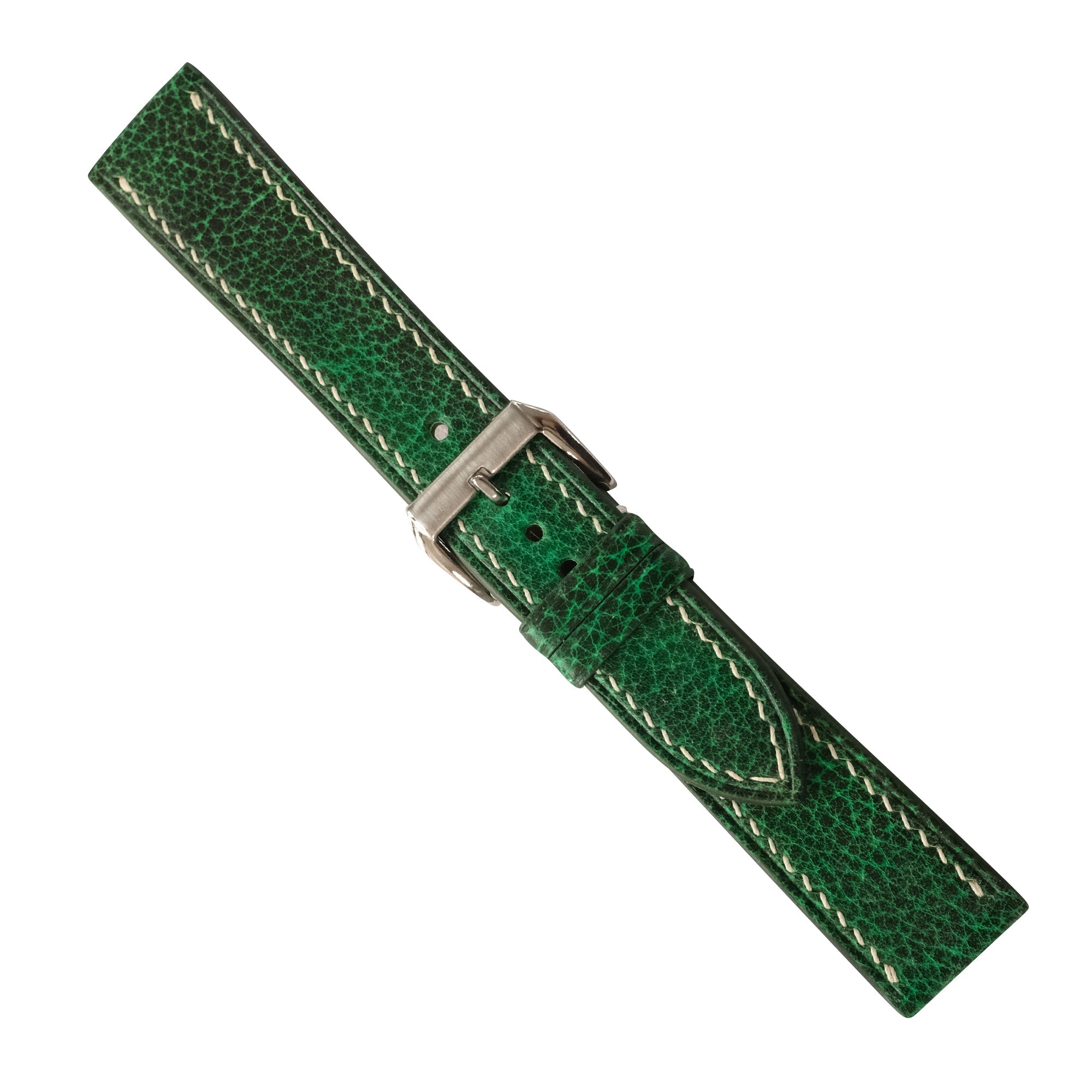 Green Patina Leather Watch Strap - Handmade Quick Release Band
