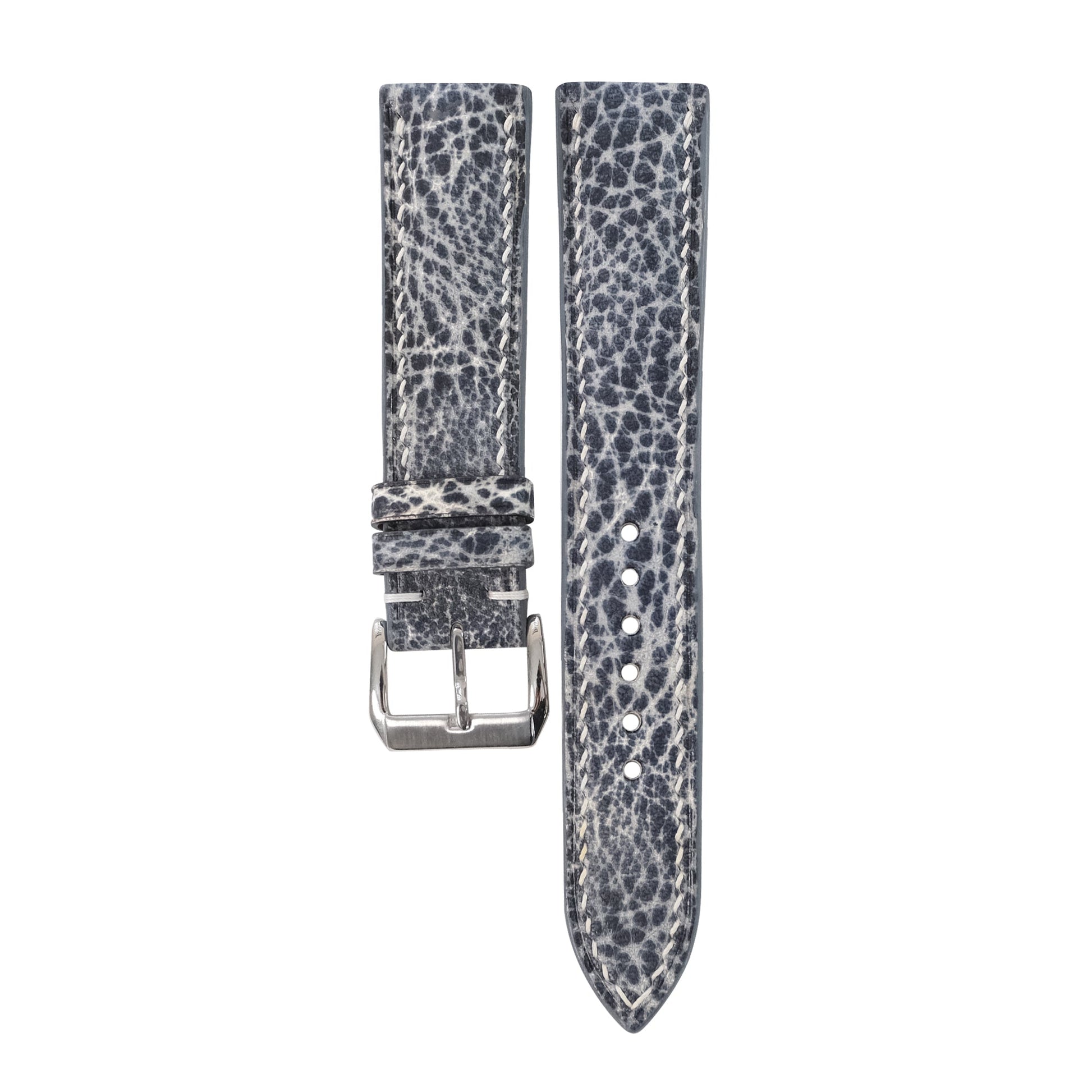 Slate Gray Patina Leather Watch Strap - Handmade Quick Release Band