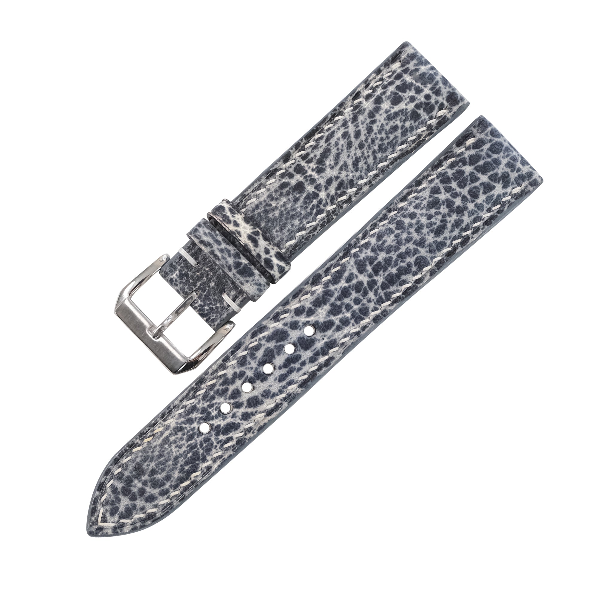Slate Gray Patina Leather Watch Strap - Handmade Quick Release Band