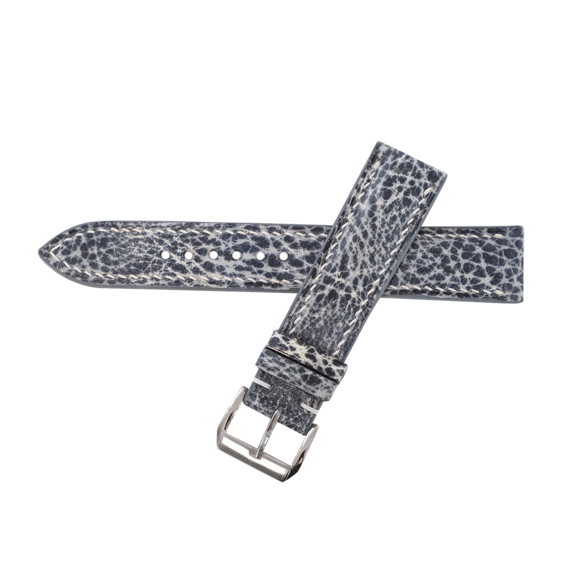 Slate Gray Patina Leather Watch Strap - Handmade Quick Release Band