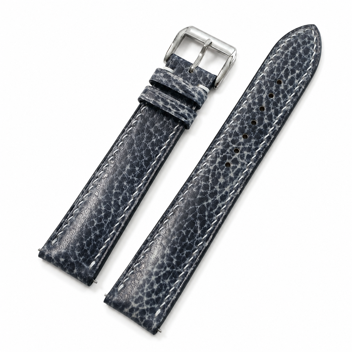 Stone Gray Patina Leather Watch Strap - Handmade