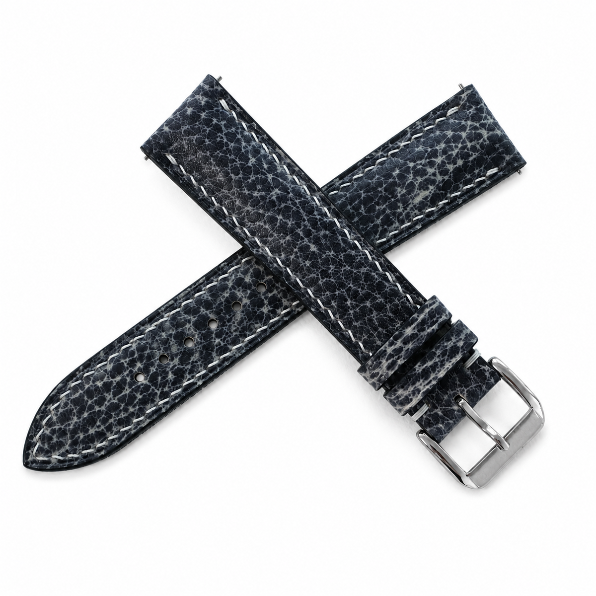 Stone Gray Patina Leather Watch Strap - Handmade