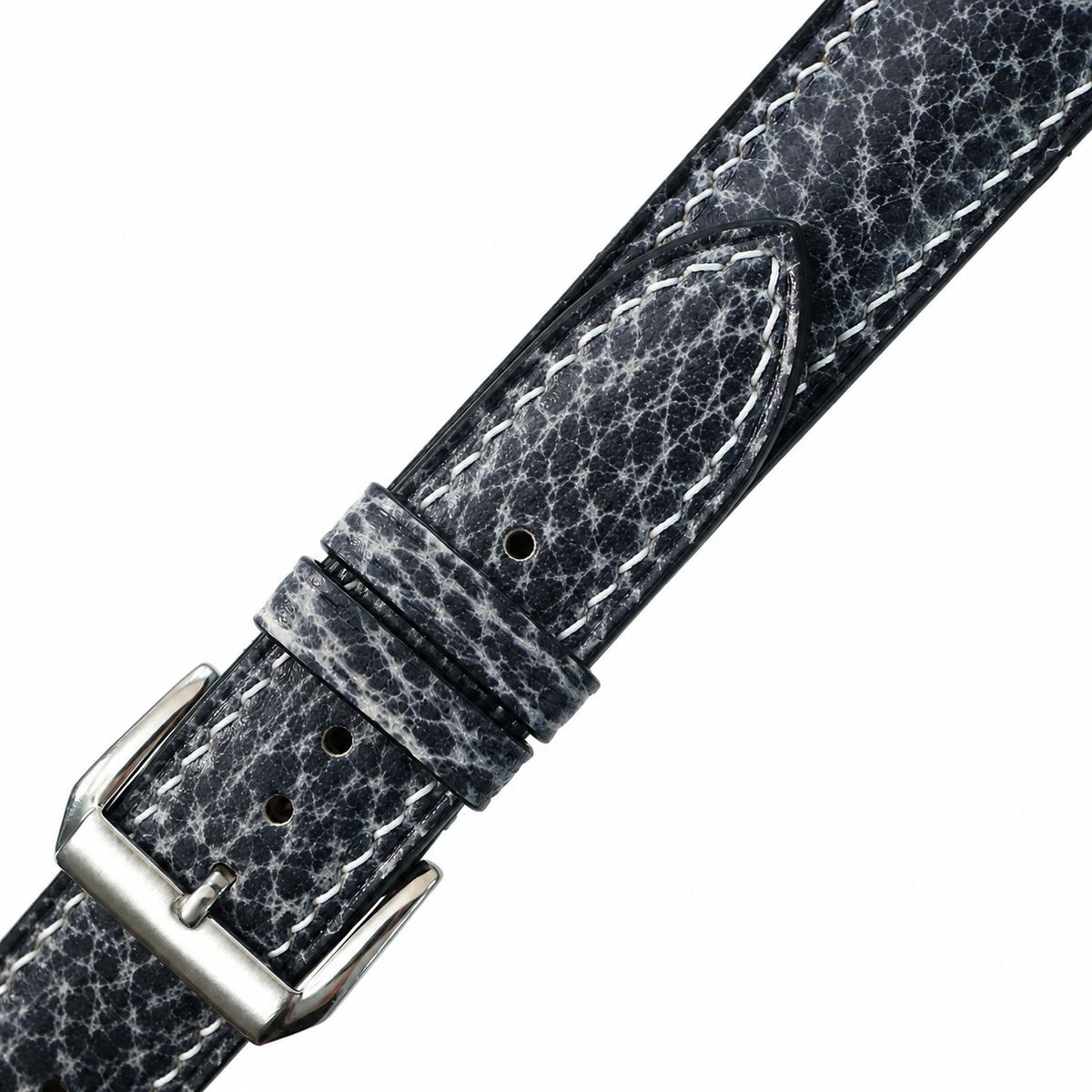 Stone Gray Patina Leather Watch Strap - Handmade