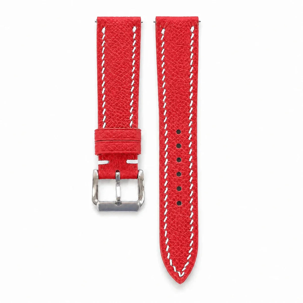 Red Epsom Leather Watch Strap - Handmade